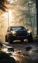 a truck that is sitting in some dirt