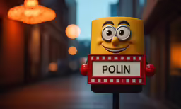 a small toy made up to look like the face of the character in an animated movie