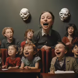 an image of kids singing in a classroom