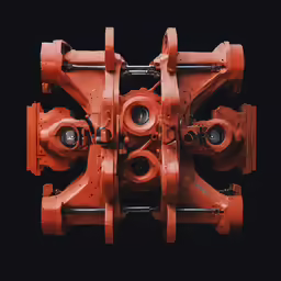 four orange circular pipes with small black holes
