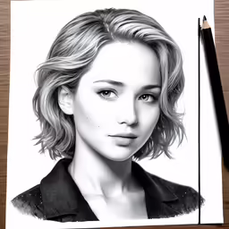 a pencil drawing of the character person, chary lavigne
