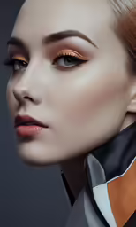a beautiful woman with bright, bold makeup