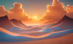 a picture of an intense desert scene at sunset