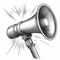 an old fashioned megaphone with its light shining
