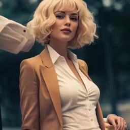 a young woman dressed in business attire