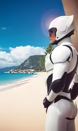 an image of a storm trooper standing on the beach
