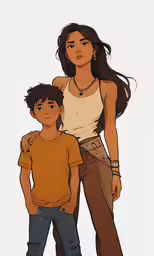 a picture of two people with one person standing next to the other