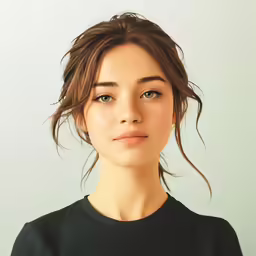a person with a top knot hair in a t - shirt
