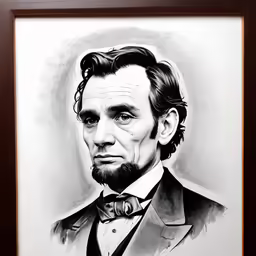 a black and white picture of abraham lincoln