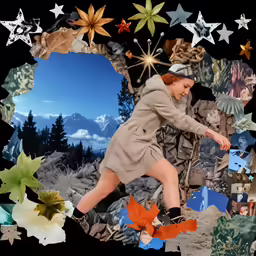 a collage of several different pictures in different colors
