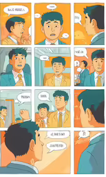 comic page for a man talking to another man in his car