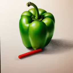 a drawing of three green peppers on white paper