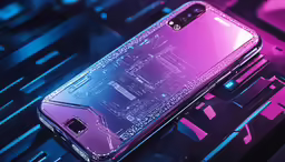 an iphone case sitting on top of a keyboard