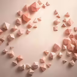 the paper shapes are arranged neatly in an orderly pattern