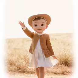 an old photo of a young child dressed in clothes