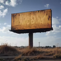 a large billboard has been tagged for its use