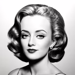 a woman wearing a halt neck dress with hair in waves