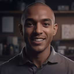 a man in a dark room posing for a picture