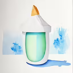watercolor sketch of a bottle with something yellow on top