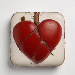 a heart that is in between two pieces of paper
