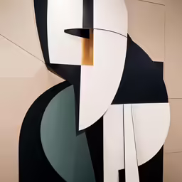 art with abstract shapes on the wall
