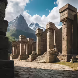 ancient ruins and stones on a sunny day