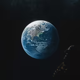 view of earth from space as seen by the moon