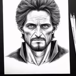 the finished drawing of actor jon young