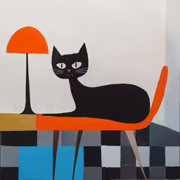 a picture of a cat on a table