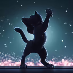 a dog that is standing up on its hind legs