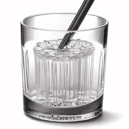 a black and white photo of a pen in a glass
