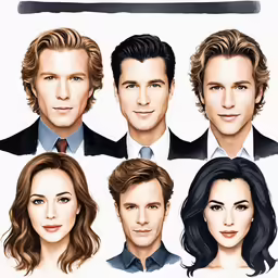 there are four portraits of people together