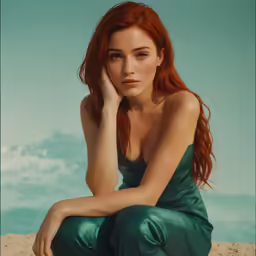 this is a girl sitting with her head on her hand