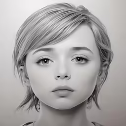 a portrait of a young woman with blond hair