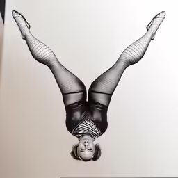 a man that is upside down with socks