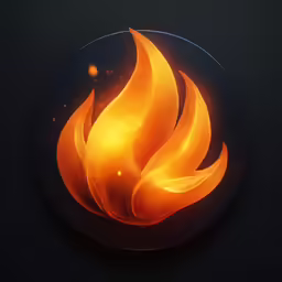 a close up shot of a fire and a glass plate
