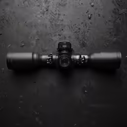 the long lens is mounted on top of a black object
