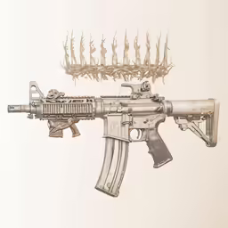 an image of a gun with strings attached to it