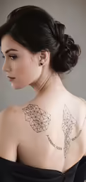 a girl with many intricate designs on her body