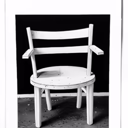 an old chair is up against the door