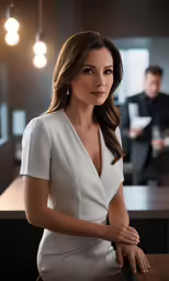 an attractive young woman wearing a white dress