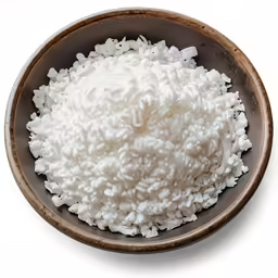 a brown bowl of white rice with a wooden rim