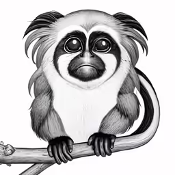 a monkey is sitting on a branch while looking at something