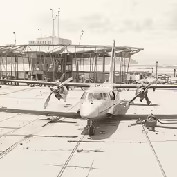 a small plane is parked next to the construction of an airplane hanger