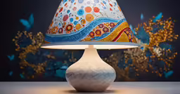 a very pretty lamp with a colorful design