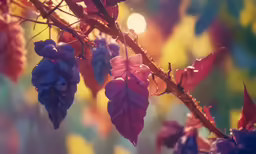 some flowers with purple, yellow and blue color on them