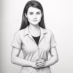 a drawing of a woman posing with her hands crossed
