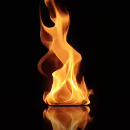the fire has bright orange and red colors