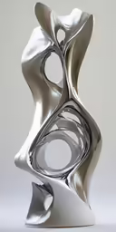 this is a sculpture titled silver wave