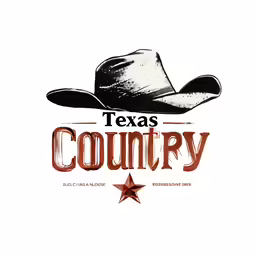 texas country t - shirt with a cowboy hat and star on it